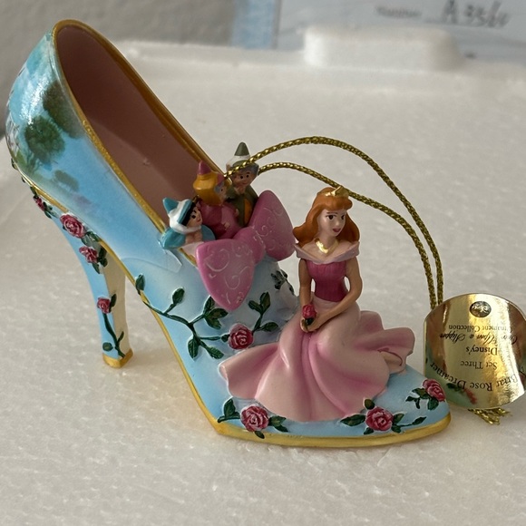 Bradford Exchange Disney Once Upon a Slipper Ornaments Sleeping Beauty and Ariel - Picture 8 of 15